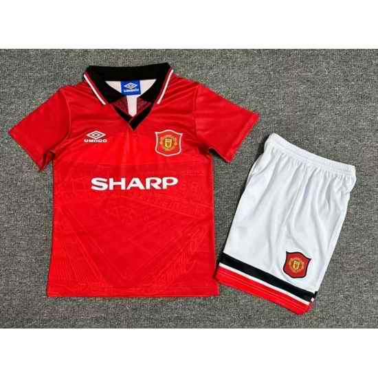 Youth Retro Soccer Jerseys Manchester United F.C. Red 94 96